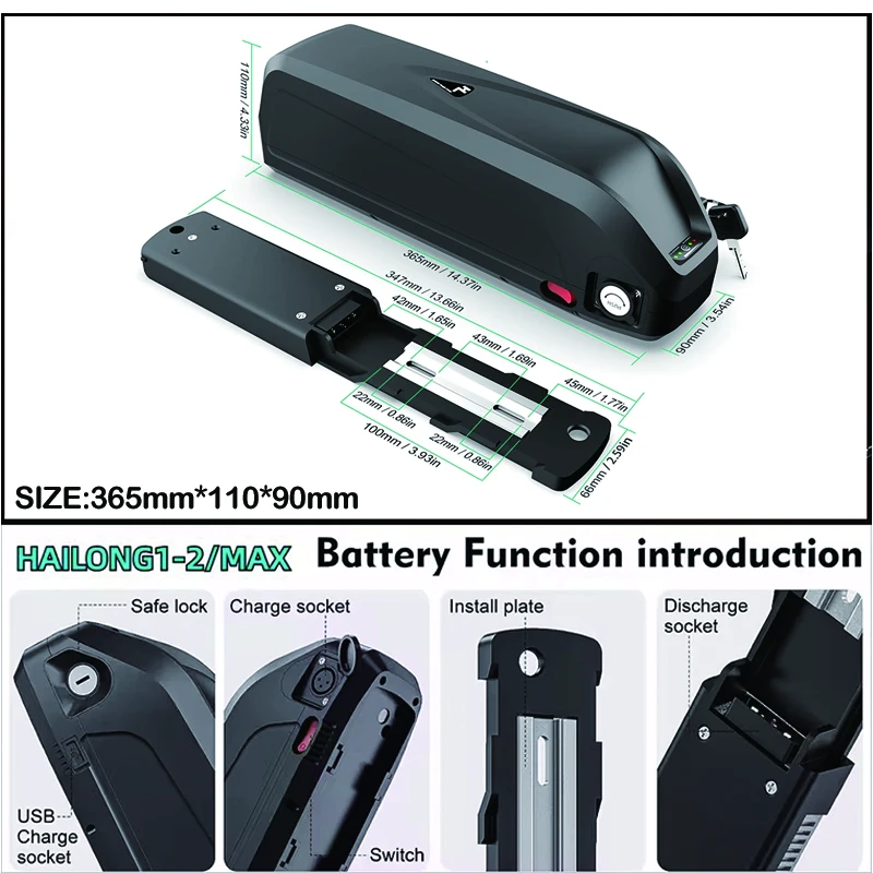 Аккумулятор Hailong для электр – обзор и цена Ebike Battery 48V 20Ah Hailong